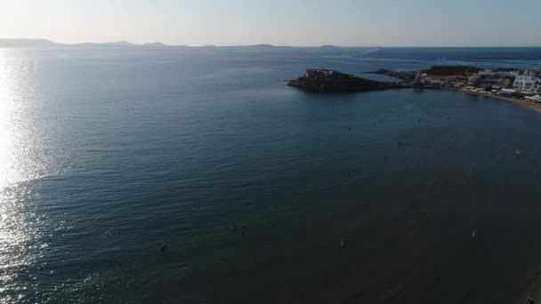 Pueblo Chora Isla Naxos Las Cícladas Grecia Vista Aérea — Vídeo de stock