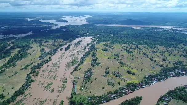 000 Eilanden Buurt Van Don Det Het Zuiden Van Laos — Stockvideo