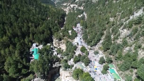 Wioska Gangotri Stanie Uttarakhand Indiach Widziana Nieba — Wideo stockowe