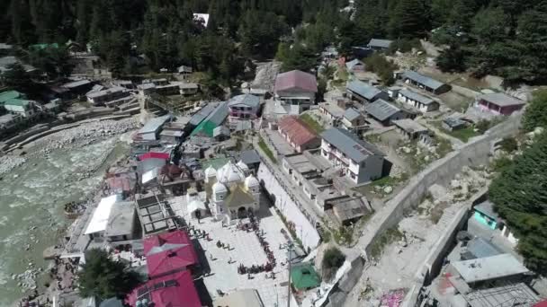 Gangotri Dorp Staat Uttarakhand India Gezien Vanuit Lucht — Stockvideo