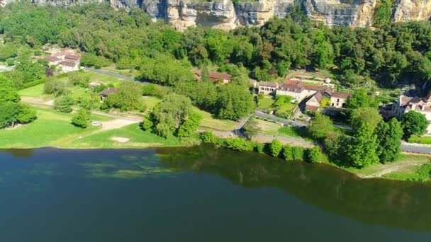 法国Perigord的La Roque Gageac村从天而降 — 图库视频影像