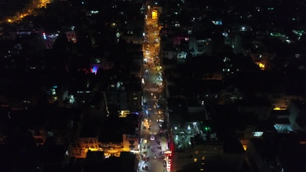 Nova Deli Cidade Noite Índia Vista Céu — Vídeo de Stock