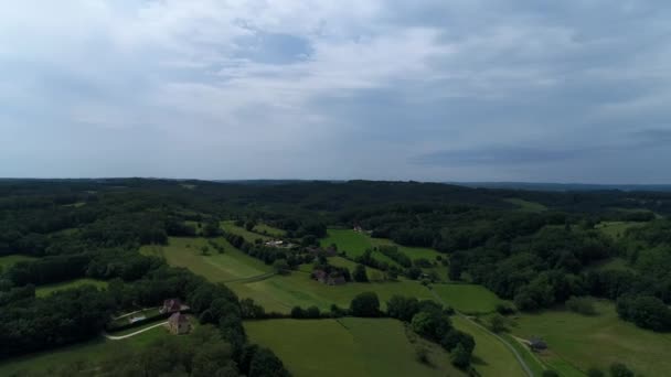 Village Saint Cyprien Perigord France Seen Sky — Stock Video
