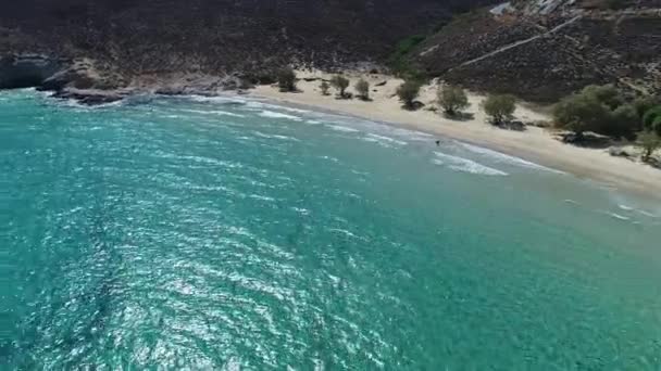 Yunanistan Kiklad Adasındaki Serifos Adasındaki Psili Ammos Plajı Fro Görüldü — Stok video