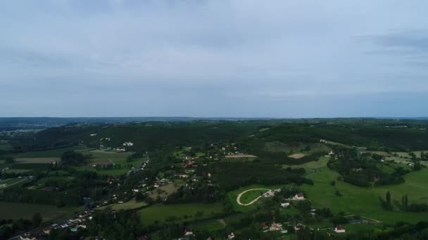 Village Saint Cyprien Perigord Frankrike Sett Från Himlen — Stockvideo