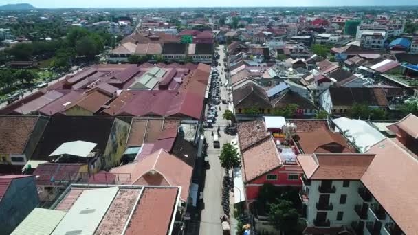 Siem Reap Stad Kambodja Sett Från Himlen — Stockvideo