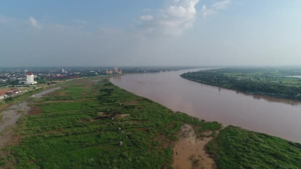 Città Vientiane Laos Vista Dal Cielo — Video Stock