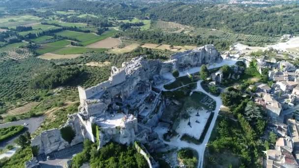 Villaggio Les Baux Provence Bouches Rhone Francia Dal Cielo — Video Stock