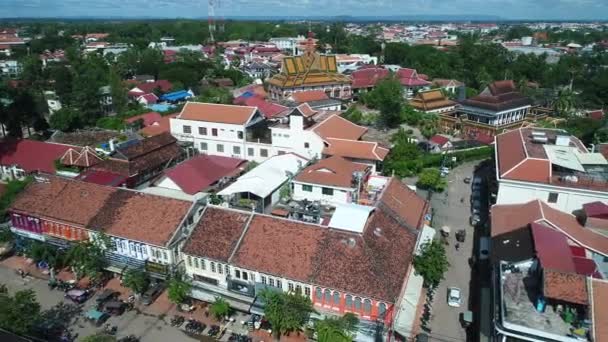 Siem Reap Stad Kambodja Sett Från Himlen — Stockvideo