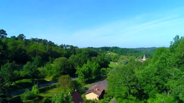 Village Buisson Cadouin Perigord Francia Visto Desde Cielo — Vídeo de stock