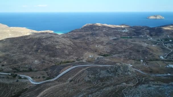 Isola Serifos Nelle Cicladi Grecia Vista Dal Cielo — Video Stock