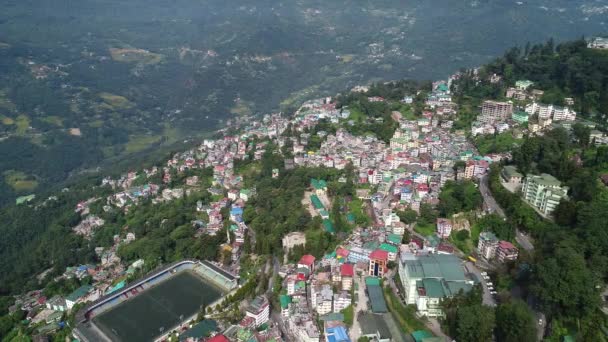 Город Gangtok Сикким Индия Видели Неба — стоковое видео