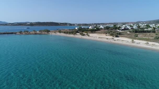 Naxos Beach Cyclades Greece Seen Sky — Stock Video