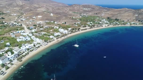 Plaża Livadi Wyspie Serifos Cykladach Grecji Widziana — Wideo stockowe