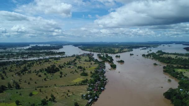 000 Islas Cerca Don Det Sur Laos Vistas Desde Cielo — Vídeos de Stock