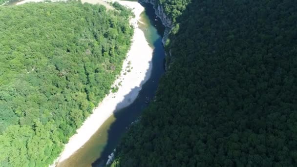 Φαράγγια Του Ardeche Στη Γαλλία Όπως Φαίνονται Από Τον Ουρανό — Αρχείο Βίντεο