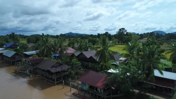 Die 000 Inseln Bei Don Det Südlichen Laos Vom Himmel — Stockvideo