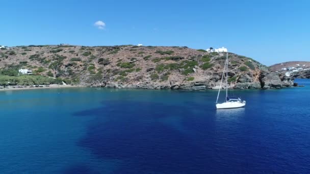 Spiaggia Apokofto Chrisopigi Vicino Faros Sull Isola Sifnos Cicladi Grecia — Video Stock
