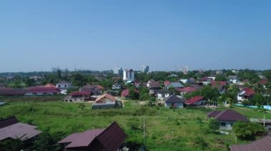 Laos 'taki Vientiane şehri gökyüzünden görüldü.