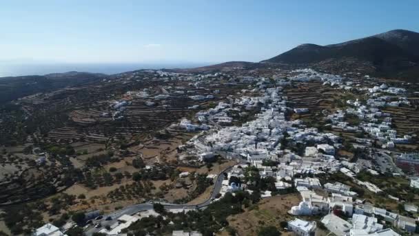 Aldea Apollonia Isla Sifnos Las Cícladas Grecia Desde Cielo — Vídeo de stock