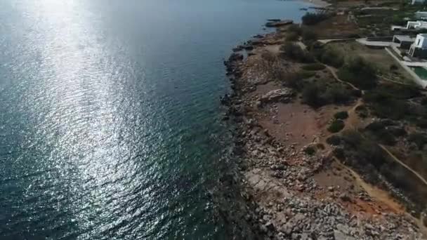 Playa Aliko Isla Naxos Las Cícladas Grecia Visto Desde Cielo — Vídeo de stock