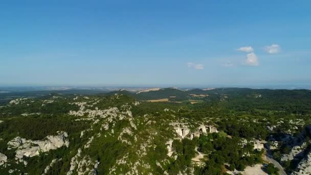 Pueblo Les Baux Provence Bouches Rhone Francia Desde Cielo — Vídeos de Stock