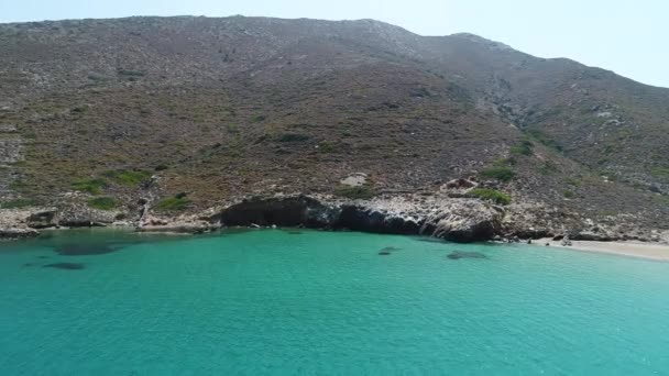 Milopotas Isla Ios Las Cícladas Grecia Vistas Desde Cielo — Vídeo de stock