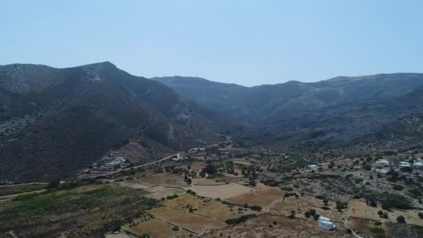 Mylopotas Sull Isola Ios Nelle Cicladi Grecia Visto Dal Cielo — Video Stock