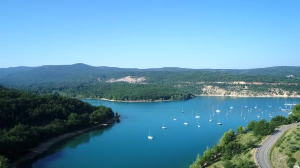Jezero Sainte Croix Regionálním Přírodním Parku Verdon Francii Nebe — Stock video