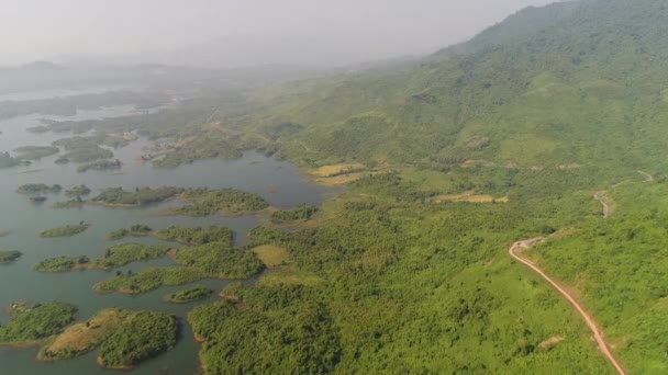 Rééévere d 'eau de Vang Vieng au laos vue du ciel — Vídeo de stock