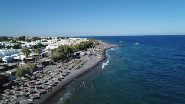 Ville de Santorin sur l'île de Santorin dans les Cyclades en Grèce vue du ciel — 图库视频影像