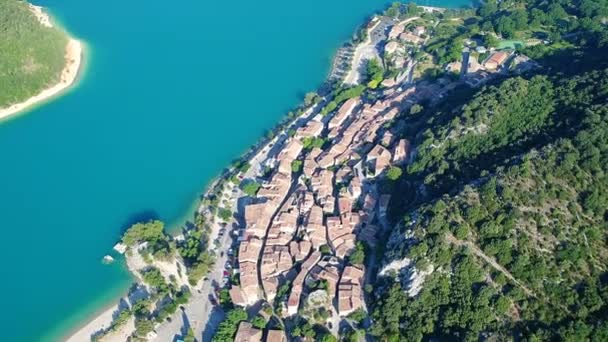 Vila Bauduen Parque Natural Regional Verdon França Partir Céu — Vídeo de Stock