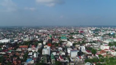 Laos 'taki Vientiane şehri gökyüzünden görüldü.