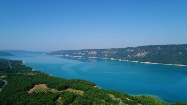 Jezero Sainte Croix Regionálním Přírodním Parku Verdon Francii Nebe — Stock video