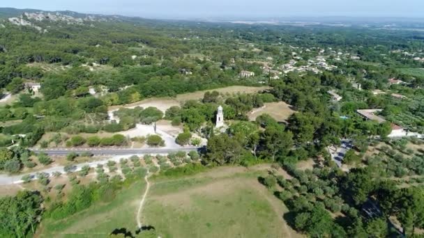 Mausoleum Van Glanum Saint Rmy Provence Frankrijk Vanuit Lucht — Stockvideo