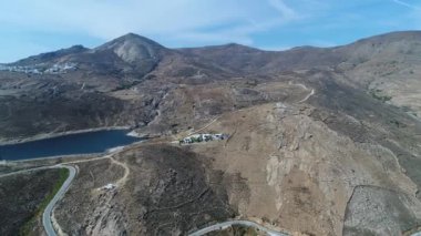 Yunanistan 'ın Kiklad adasındaki Serifos adasındaki Psili Ammos plajı fro görüldü