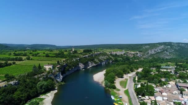 Φαράγγια Του Ardeche Στη Γαλλία Όπως Φαίνονται Από Τον Ουρανό — Αρχείο Βίντεο