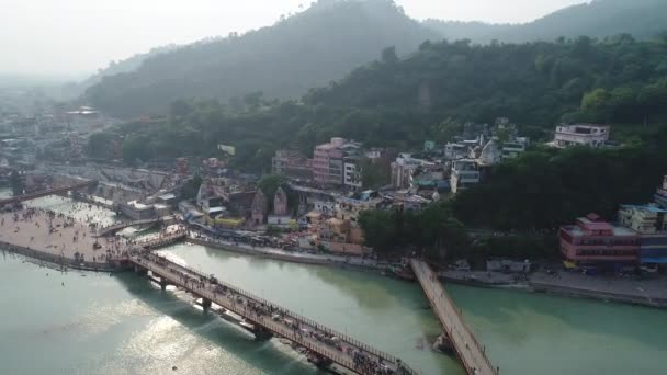 Město Haridwar Stát Uttarakhand Indii Vidět Oblohy — Stock video