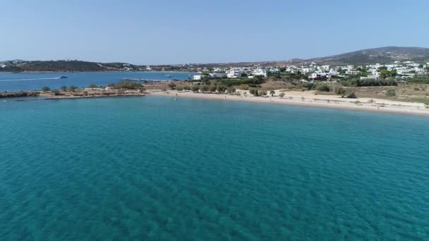 Yunanistan Cyclades Kentindeki Naxos Plajı Gökyüzünden Görülüyor — Stok video