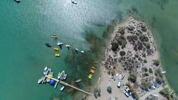 Playa Piperi Naoussa Isla Paros Las Cícladas Grecia Vista Aérea — Vídeo de stock