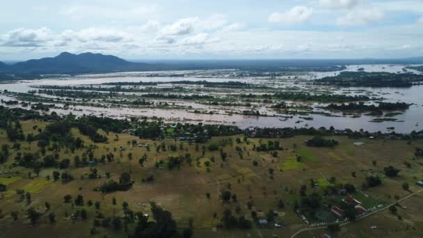 000 Eilanden Bij Don Det Het Zuiden Van Laos Gezien — Stockvideo