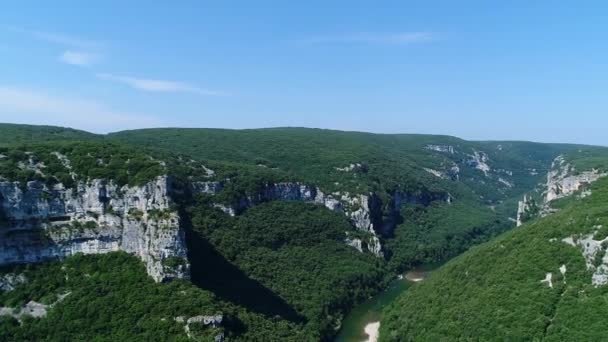 Wąwozy Ardeche Francji Widziane Nieba — Wideo stockowe