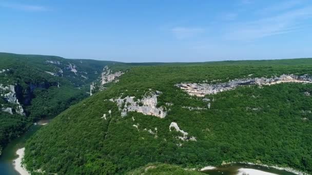 Φαράγγια Του Ardeche Στη Γαλλία Όπως Φαίνονται Από Τον Ουρανό — Αρχείο Βίντεο