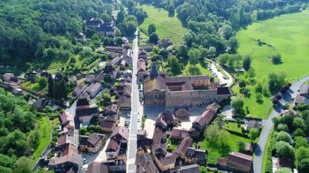 Village Buisson Cadouin Perigord Francia Visto Desde Cielo — Vídeos de Stock