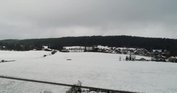 Desa Saint Point Lac Doubs Perancis Terlihat Dari Langit — Stok Video