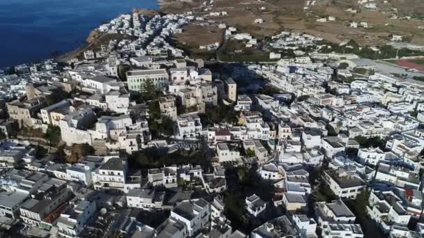 Desa Chora Pulau Naxos Cyclades Yunani Dari Langit — Stok Video