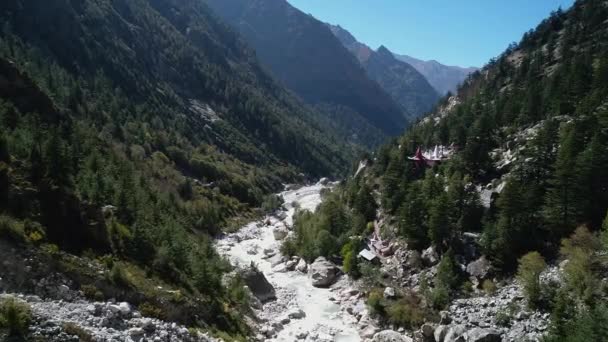 Gangotri Vallei Staat Uttarakhand India Gezien Vanuit Lucht — Stockvideo