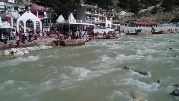 Vesnice Gangotri Státě Uttarakhand Indii Spatřena Nebe — Stock video