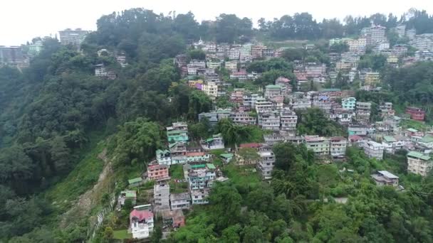 Orașul Gangtok Din Sikkim India Văzut Cer — Videoclip de stoc