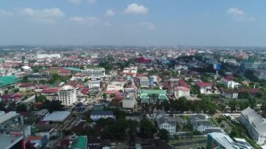 Laos 'taki Vientiane şehri gökyüzünden görüldü.